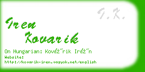 iren kovarik business card